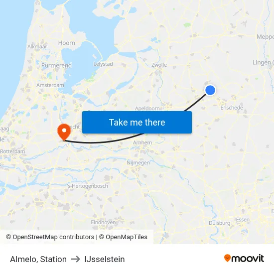 Almelo, Station to IJsselstein map