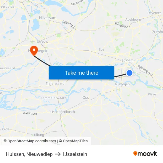 Huissen, Nieuwediep to IJsselstein map