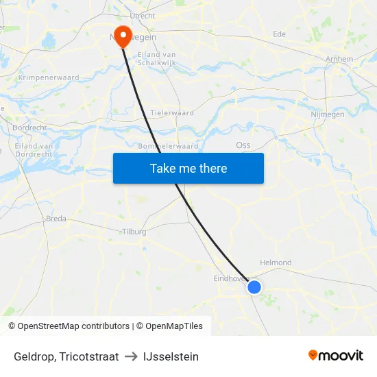 Geldrop, Tricotstraat to IJsselstein map