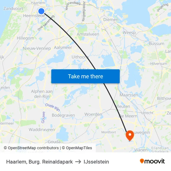 Haarlem, Burg. Reinaldapark to IJsselstein map