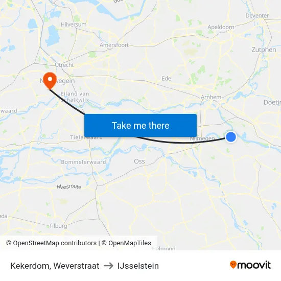 Kekerdom, Weverstraat to IJsselstein map
