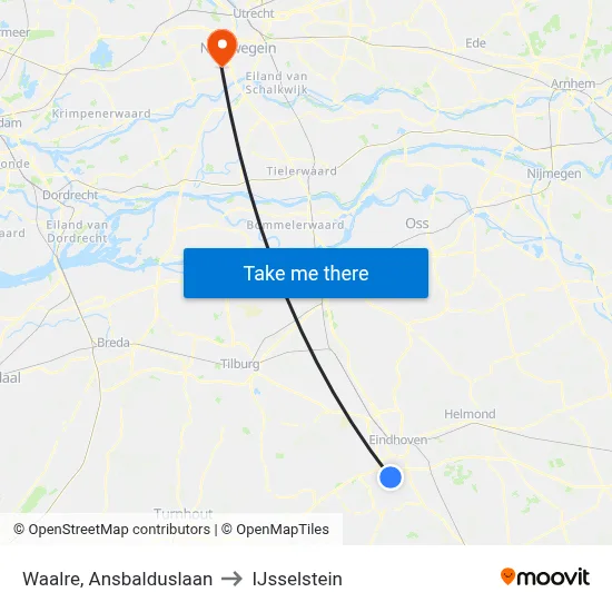 Waalre, Ansbalduslaan to IJsselstein map
