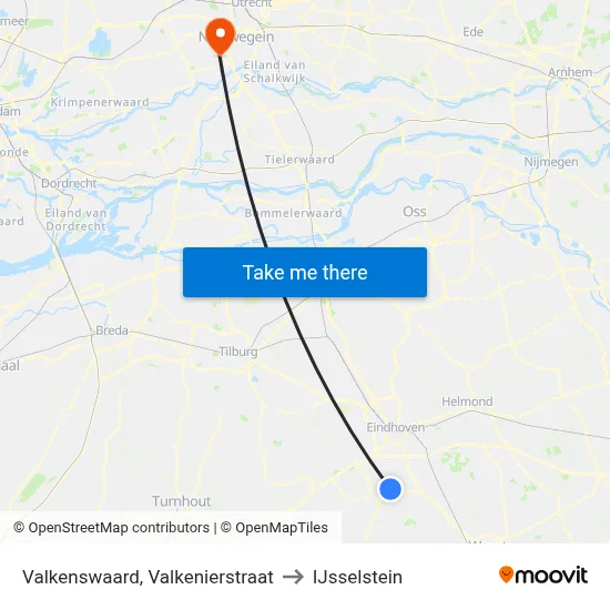 Valkenswaard, Valkenierstraat to IJsselstein map