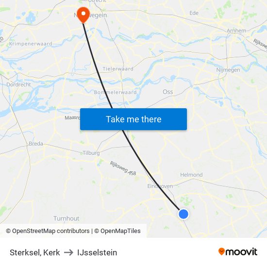 Sterksel, Kerk to IJsselstein map