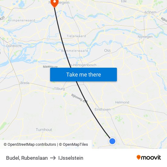 Budel, Rubenslaan to IJsselstein map