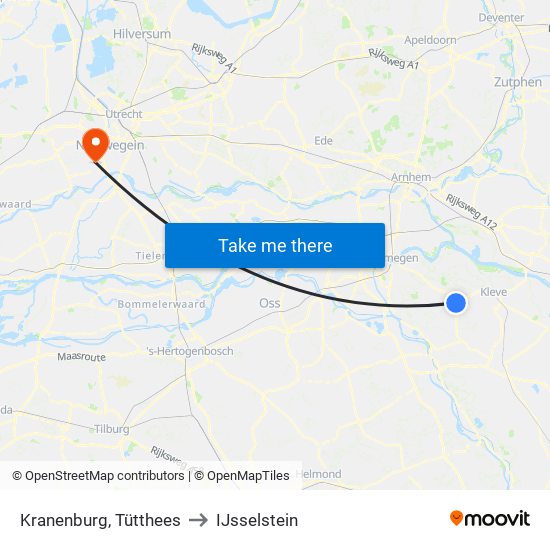 Kranenburg, Tütthees to IJsselstein map