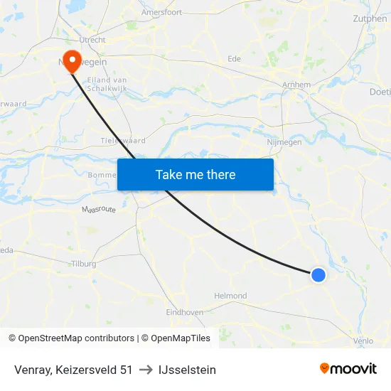 Venray, Keizersveld 51 to IJsselstein map