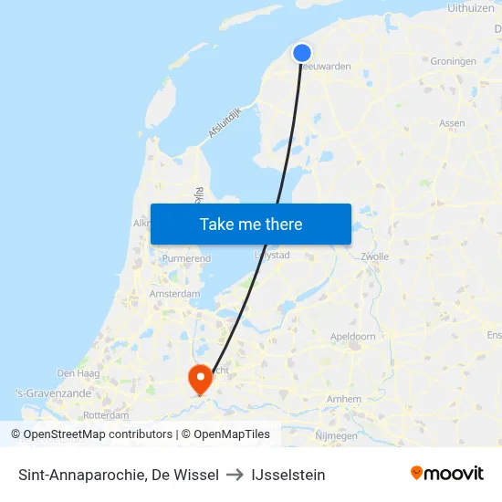 Sint-Annaparochie, De Wissel to IJsselstein map