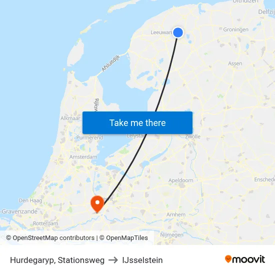Hurdegaryp, Stationsweg to IJsselstein map