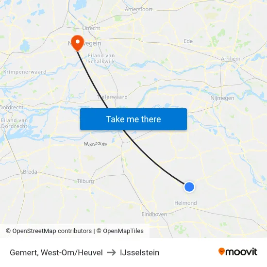Gemert, West-Om/Heuvel to IJsselstein map