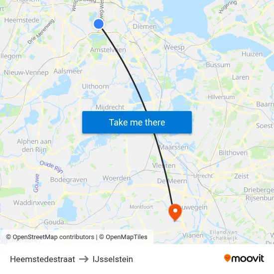 Heemstedestraat to IJsselstein map