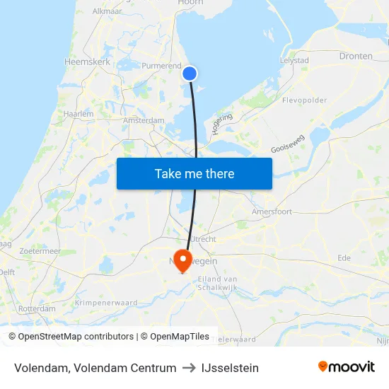 Volendam, Volendam Centrum to IJsselstein map