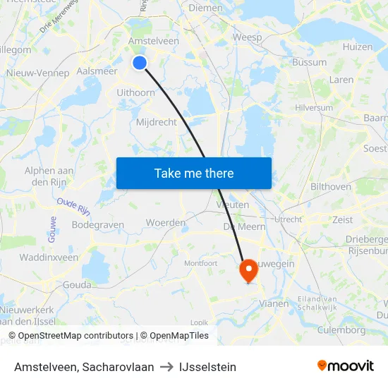 Amstelveen, Sacharovlaan to IJsselstein map