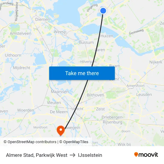 Almere Stad, Parkwijk West to IJsselstein map