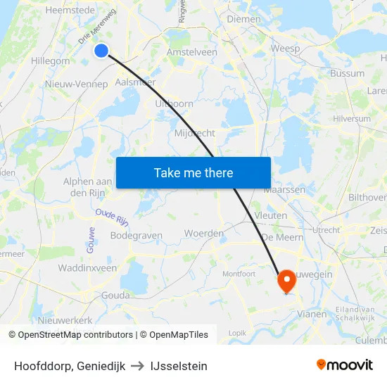 Hoofddorp, Geniedijk to IJsselstein map