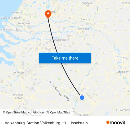 Valkenburg, Station Valkenburg to IJsselstein map