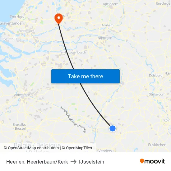 Heerlen, Heerlerbaan/Kerk to IJsselstein map