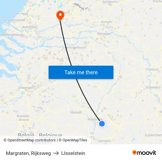 Margraten, Rijksweg to IJsselstein map