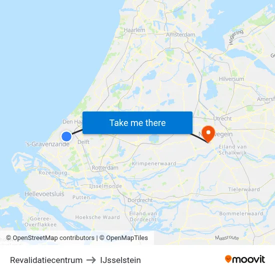 Revalidatiecentrum to IJsselstein map