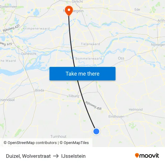 Duizel, Wolverstraat to IJsselstein map