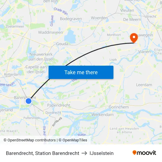 Barendrecht, Station Barendrecht to IJsselstein map