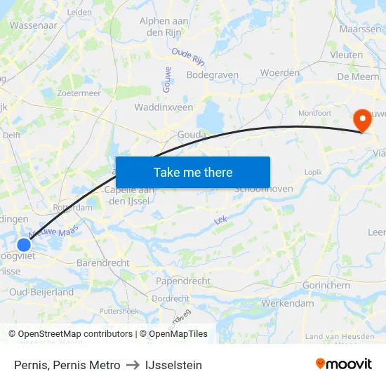Pernis, Pernis Metro to IJsselstein map