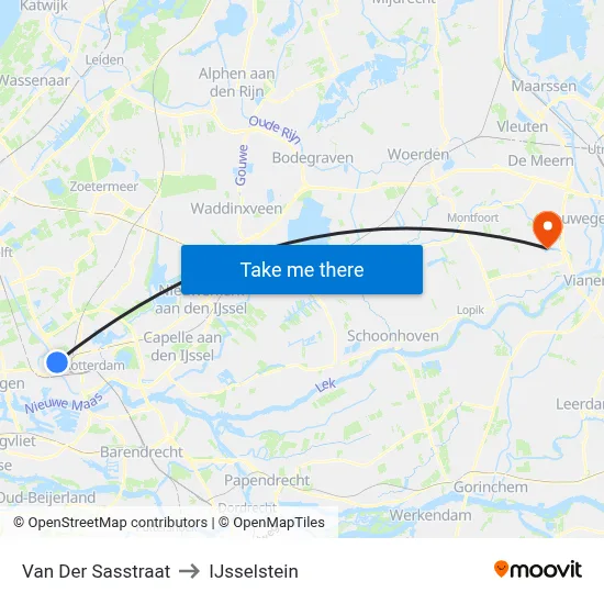 Van Der Sasstraat to IJsselstein map