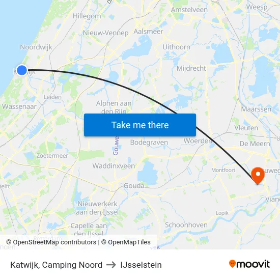 Katwijk, Camping Noord to IJsselstein map