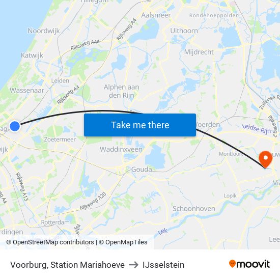 Voorburg, Station Mariahoeve to IJsselstein map