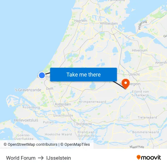 World Forum to IJsselstein map
