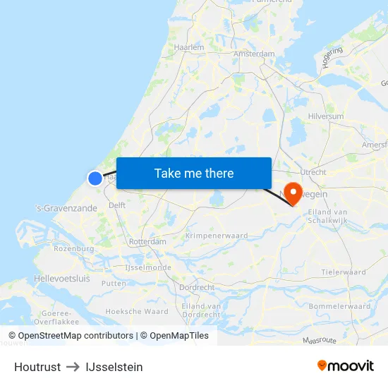 Houtrust to IJsselstein map