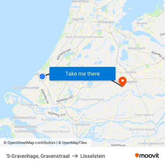 'S-Gravenhage, Gravenstraat to IJsselstein map