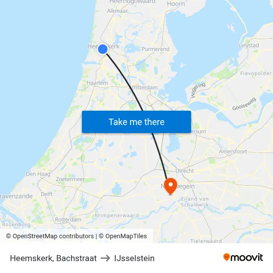 Heemskerk, Bachstraat to IJsselstein map