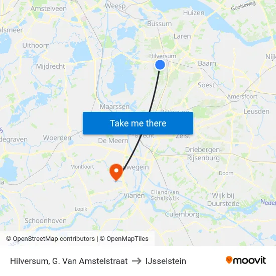 Hilversum, G. Van Amstelstraat to IJsselstein map