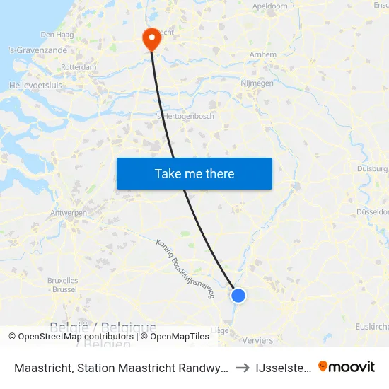 Maastricht, Station Maastricht Randwyck to IJsselstein map