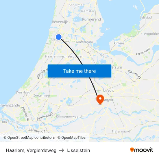 Haarlem, Vergierdeweg to IJsselstein map