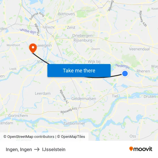 Ingen, Ingen to IJsselstein map
