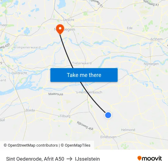 Sint Oedenrode, Afrit A50 to IJsselstein map