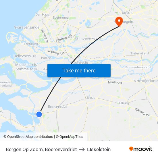 Bergen Op Zoom, Boerenverdriet to IJsselstein map