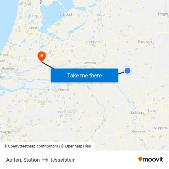 Aalten, Station to IJsselstein map