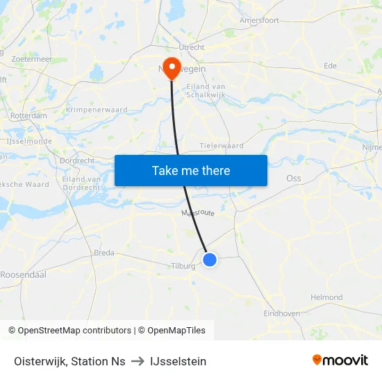 Oisterwijk, Station Ns to IJsselstein map