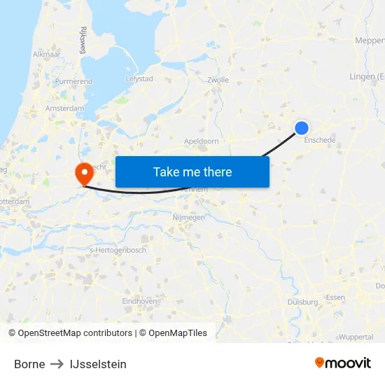 Borne to IJsselstein map