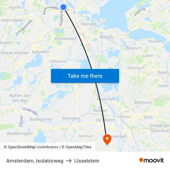 Amsterdam, Isolatorweg to IJsselstein map