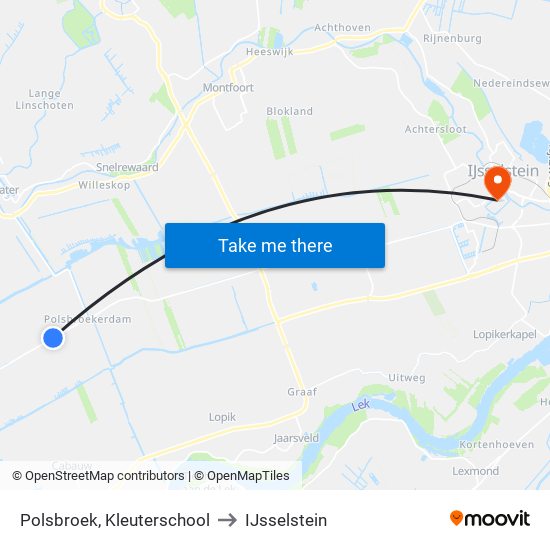 Polsbroek, Kleuterschool to IJsselstein map