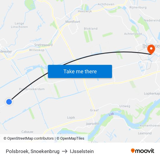 Polsbroek, Snoekenbrug to IJsselstein map