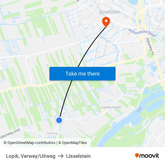 Lopik, Verwey/Uitweg to IJsselstein map