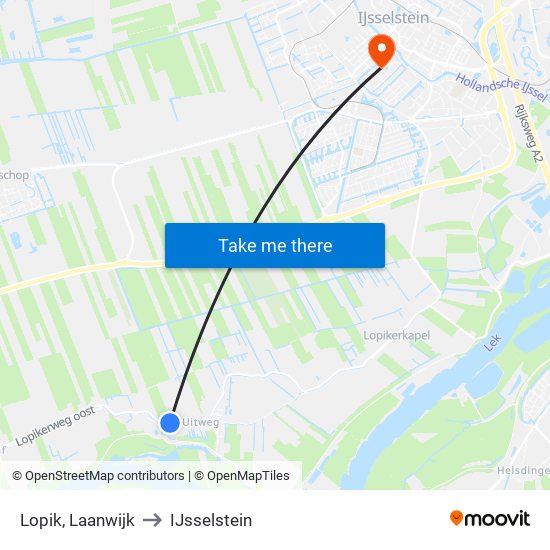 Lopik, Laanwijk to IJsselstein map