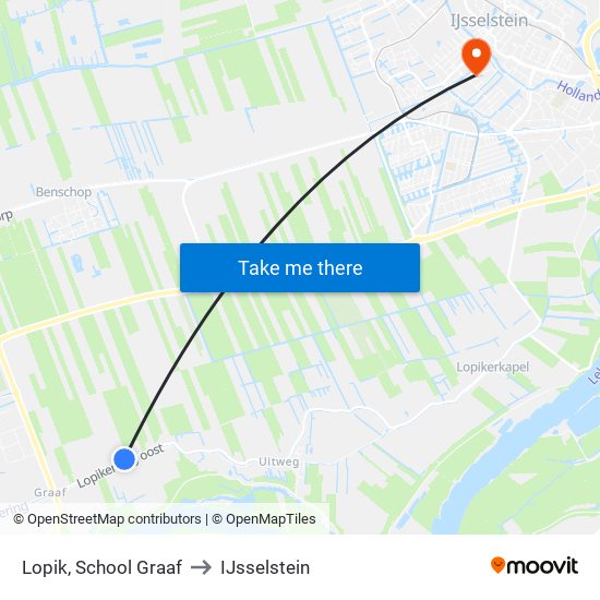 Lopik, School Graaf to IJsselstein map
