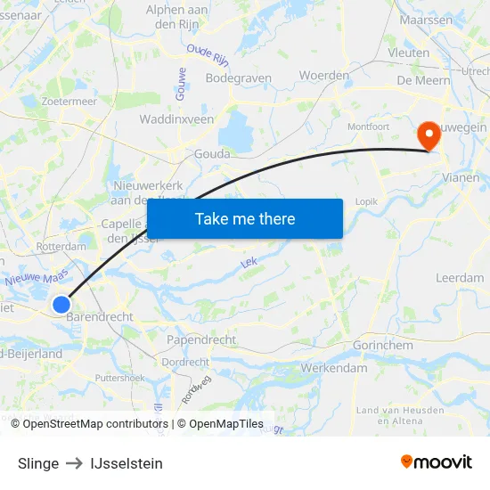 Slinge to IJsselstein map