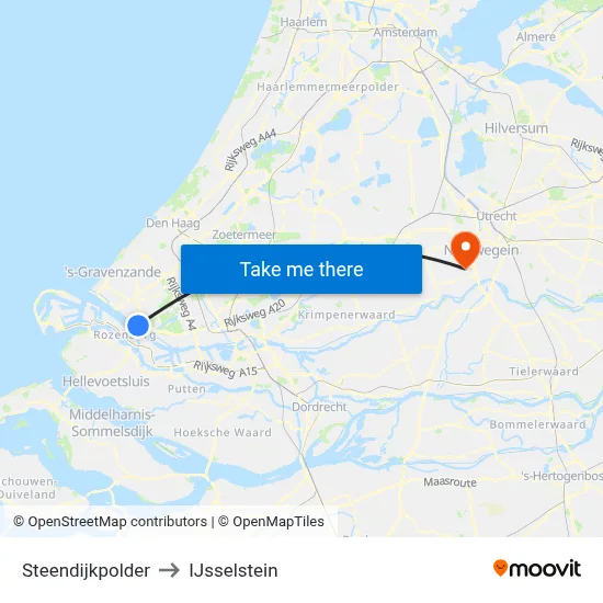 Steendijkpolder to IJsselstein map